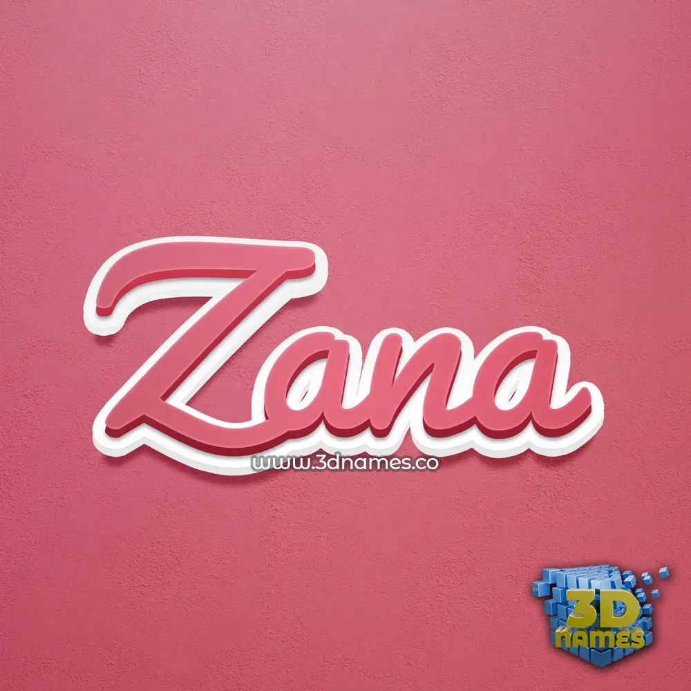 zana in Red Scribble style - 3D name wallpaper