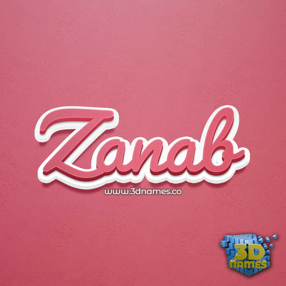 zanab in Red Scribble style - 3D name wallpaper