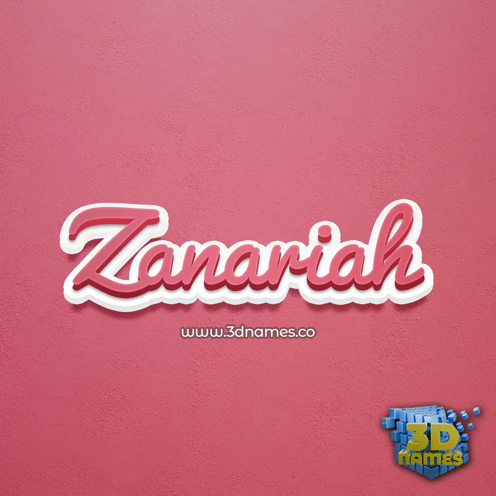 zanariah in Red Scribble style - 3D name wallpaper