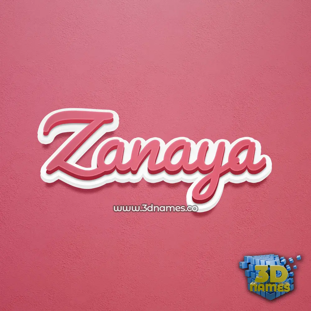zanaya in Red Scribble style - 3D name wallpaper