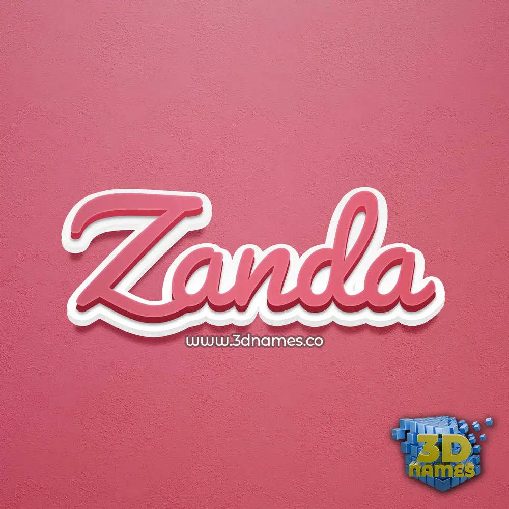 zanda in Red Scribble style - 3D name wallpaper
