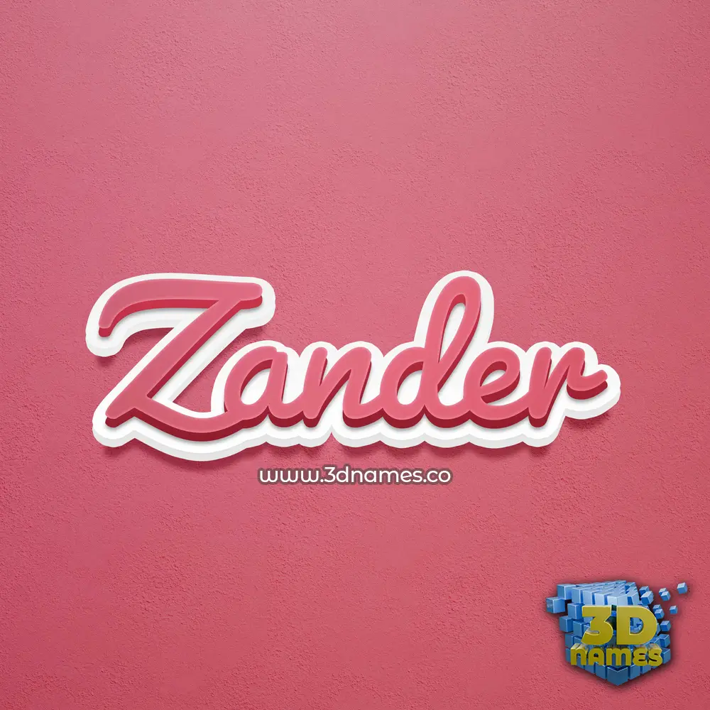 zander in Red Scribble style - 3D name wallpaper