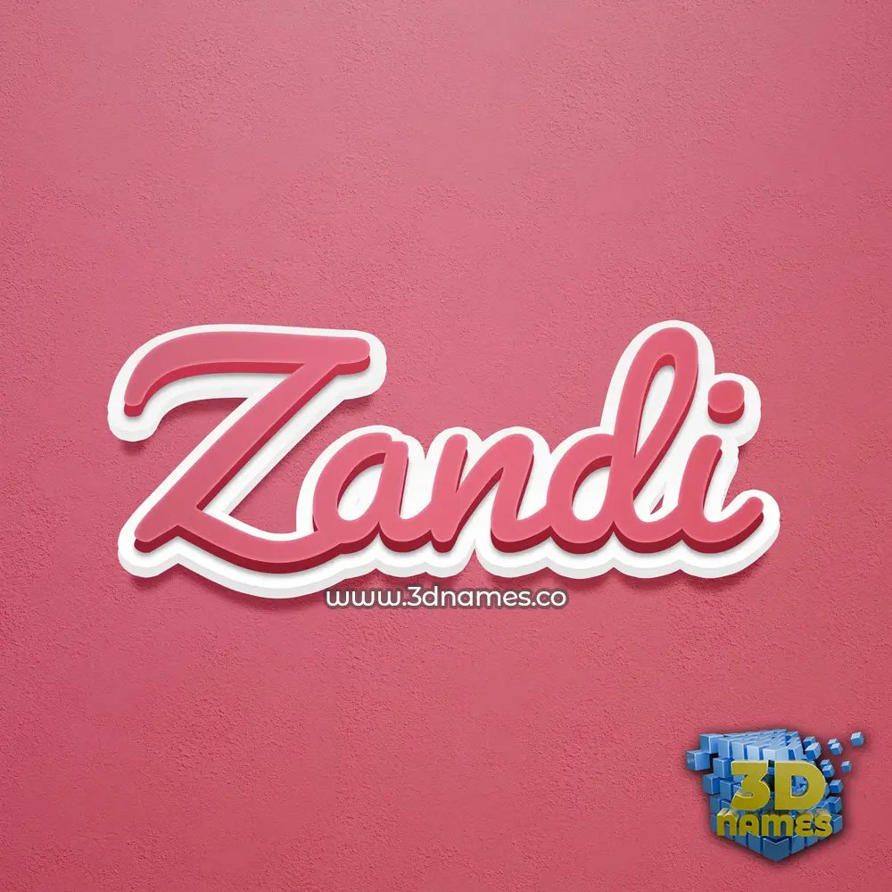 zandi in Red Scribble style - 3D name wallpaper