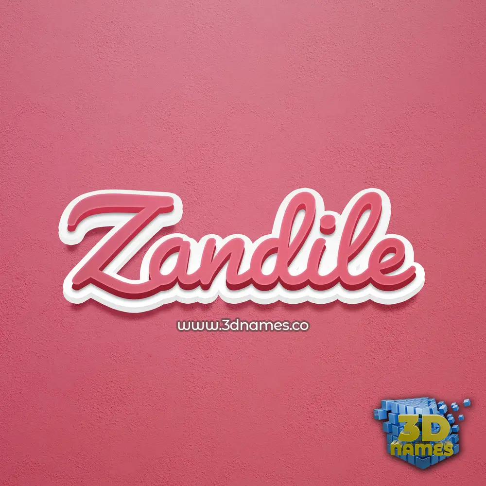 zandile in Red Scribble style - 3D name wallpaper