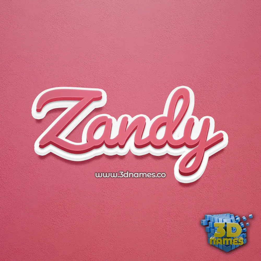 zandy in Red Scribble style - 3D name wallpaper