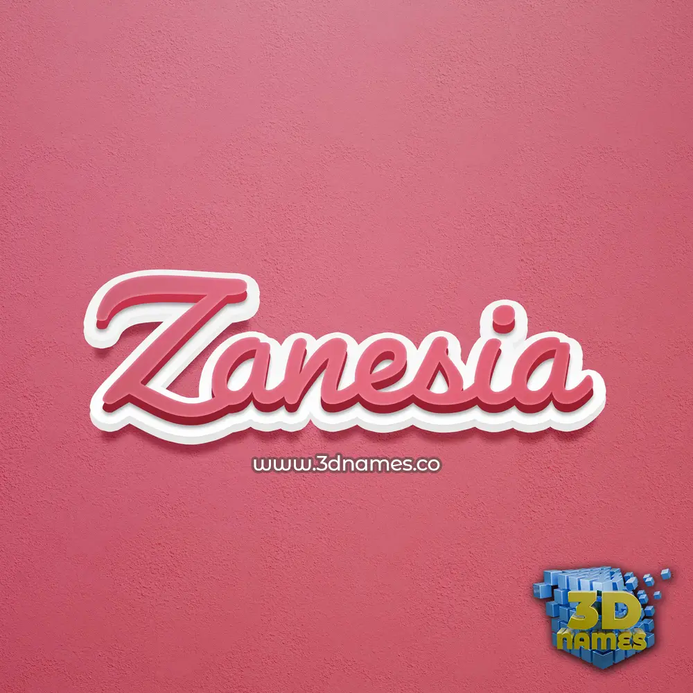 zanesia in Red Scribble style - 3D name wallpaper