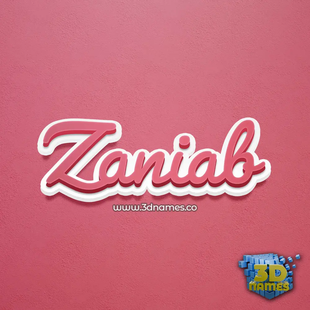 zaniab in Red Scribble style - 3D name wallpaper