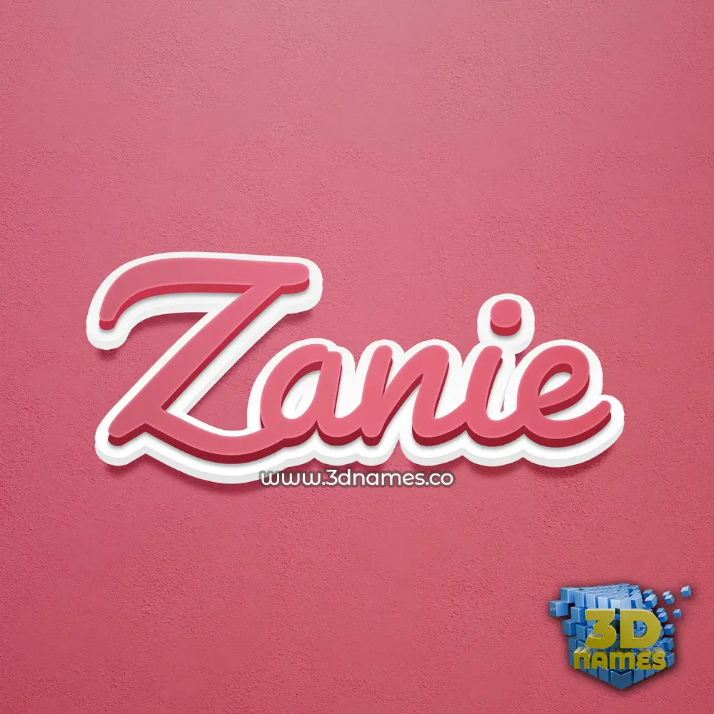 zanie in Red Scribble style - 3D name wallpaper