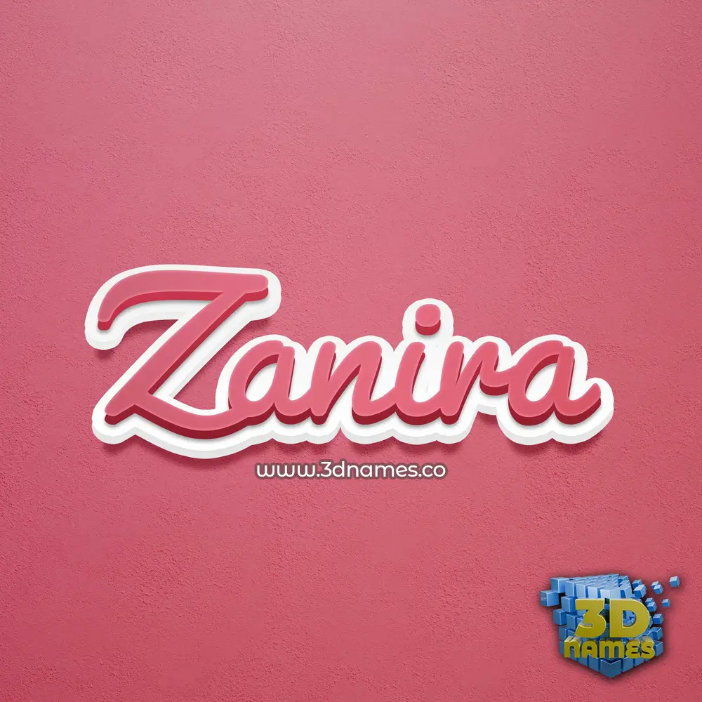 zanira in Red Scribble style - 3D name wallpaper