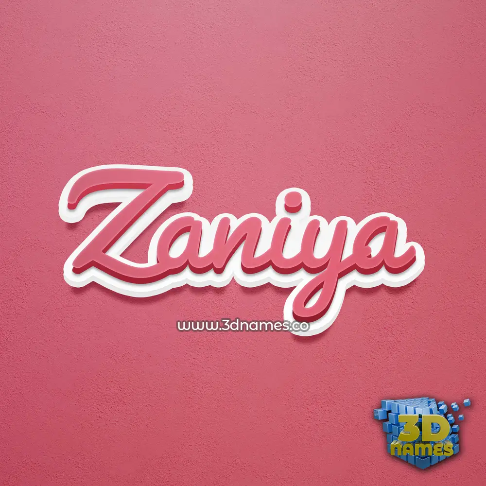 zaniya in Red Scribble style - 3D name wallpaper