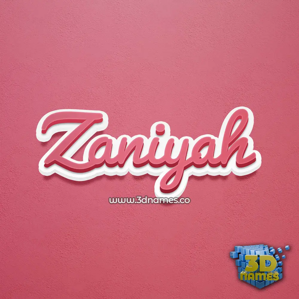 zaniyah in Red Scribble style - 3D name wallpaper