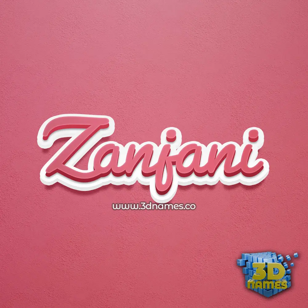zanjani in Red Scribble style - 3D name wallpaper