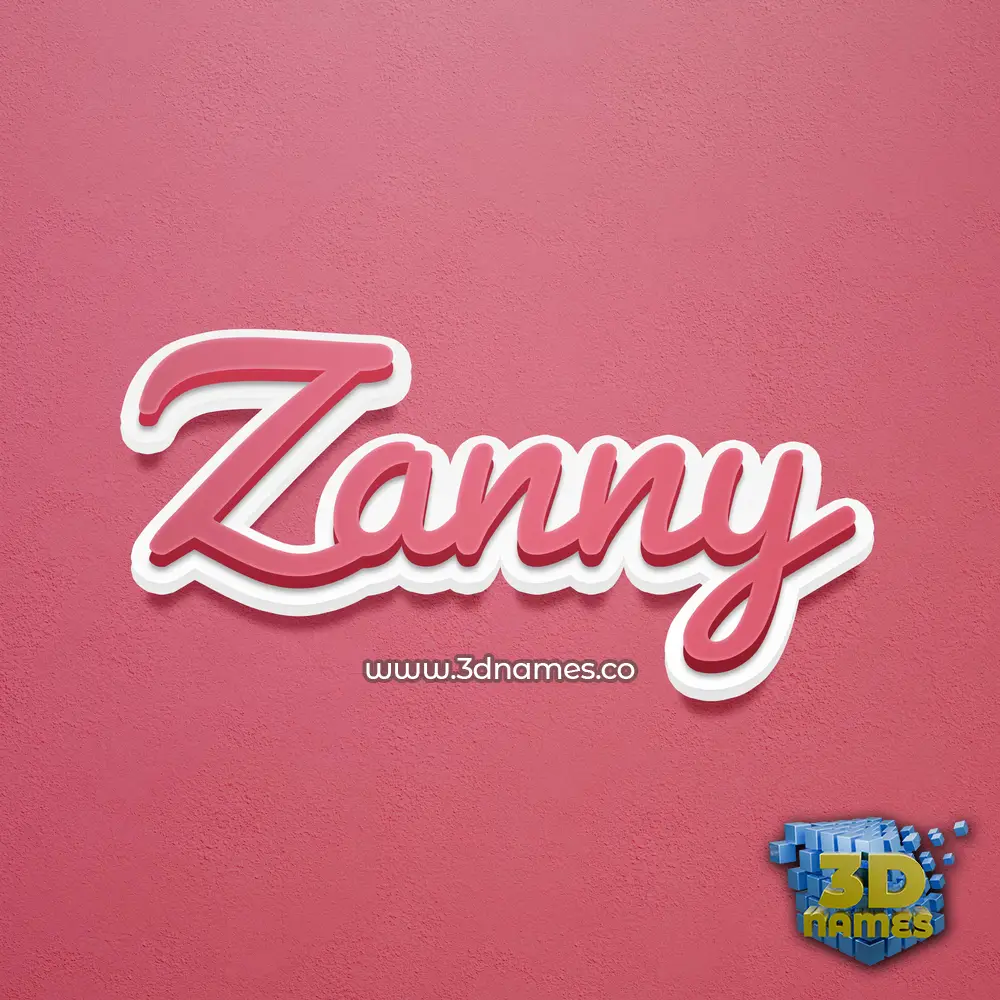 zanny in Red Scribble style - 3D name wallpaper