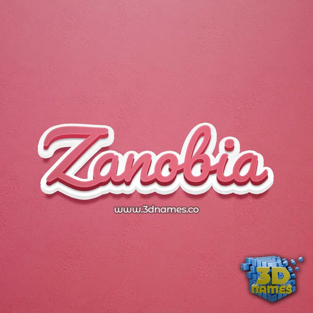 zanobia in Red Scribble style - 3D name wallpaper