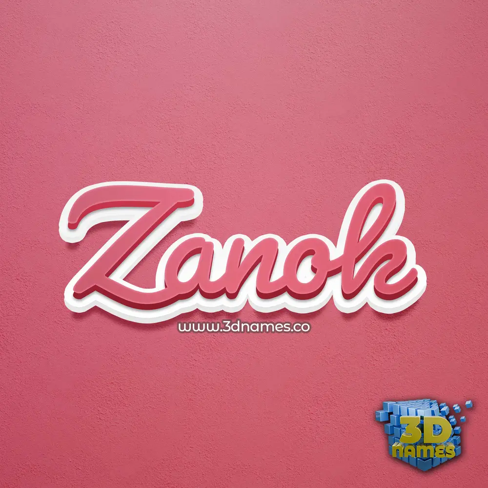zanok in Red Scribble style - 3D name wallpaper