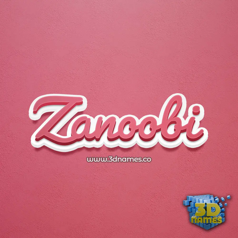zanoobi in Red Scribble style - 3D name wallpaper