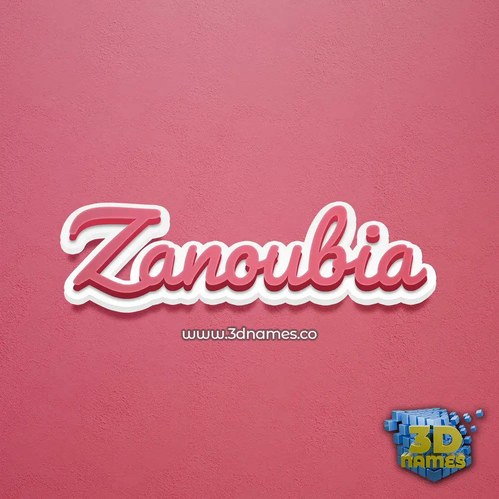 zanoubia in Red Scribble style - 3D name wallpaper