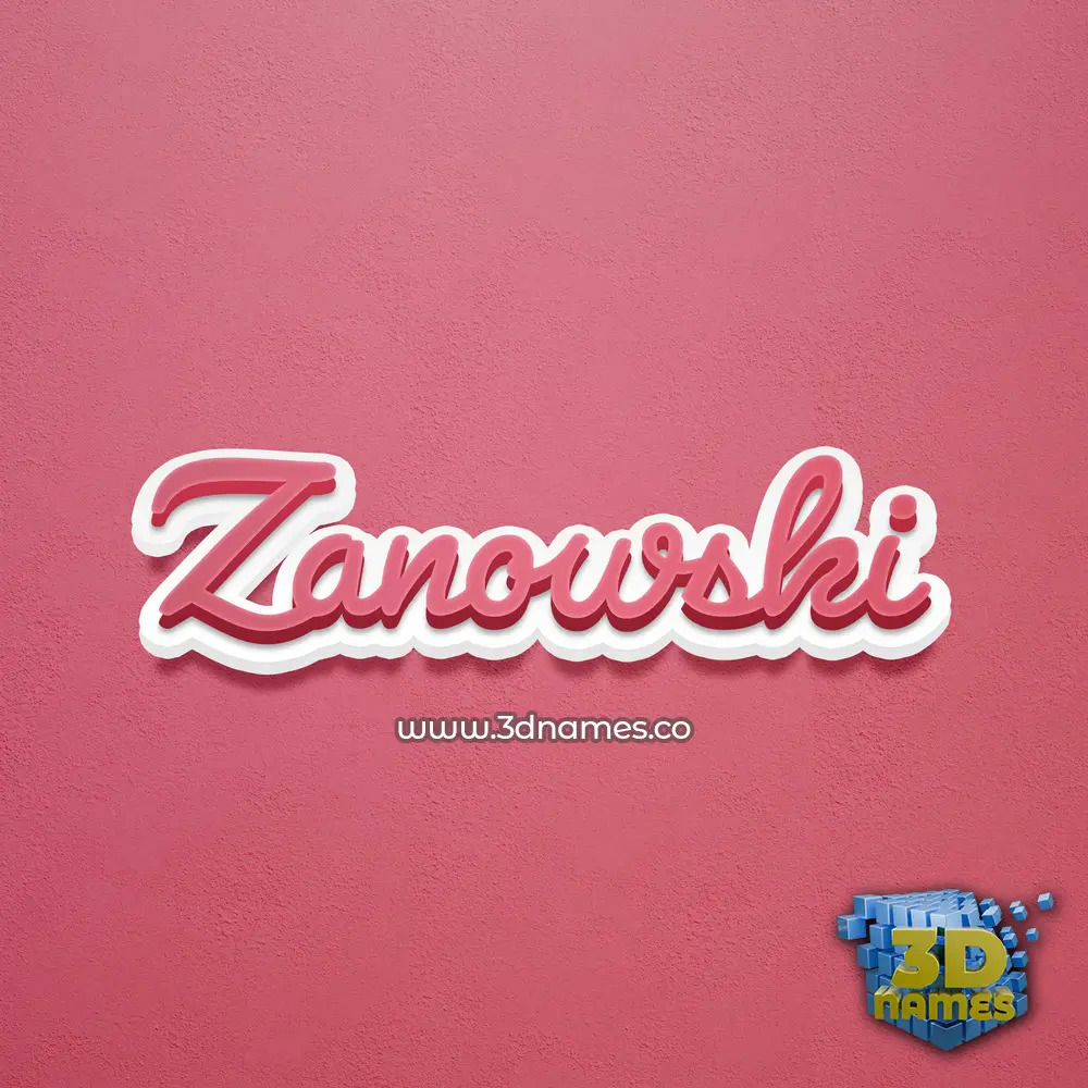 zanowski in Red Scribble style - 3D name wallpaper