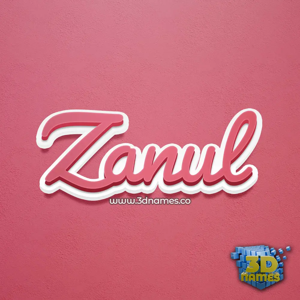 zanul in Red Scribble style - 3D name wallpaper