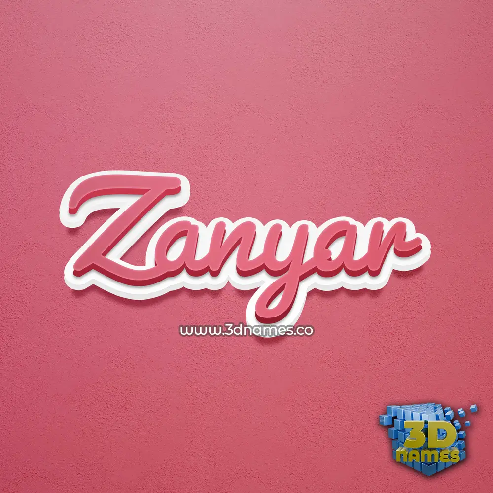 zanyar in Red Scribble style - 3D name wallpaper