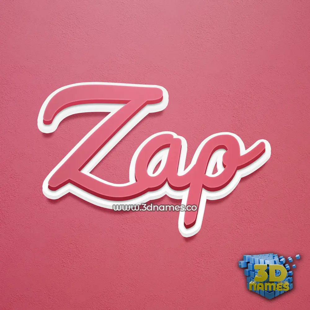 zap in Red Scribble style - 3D name wallpaper