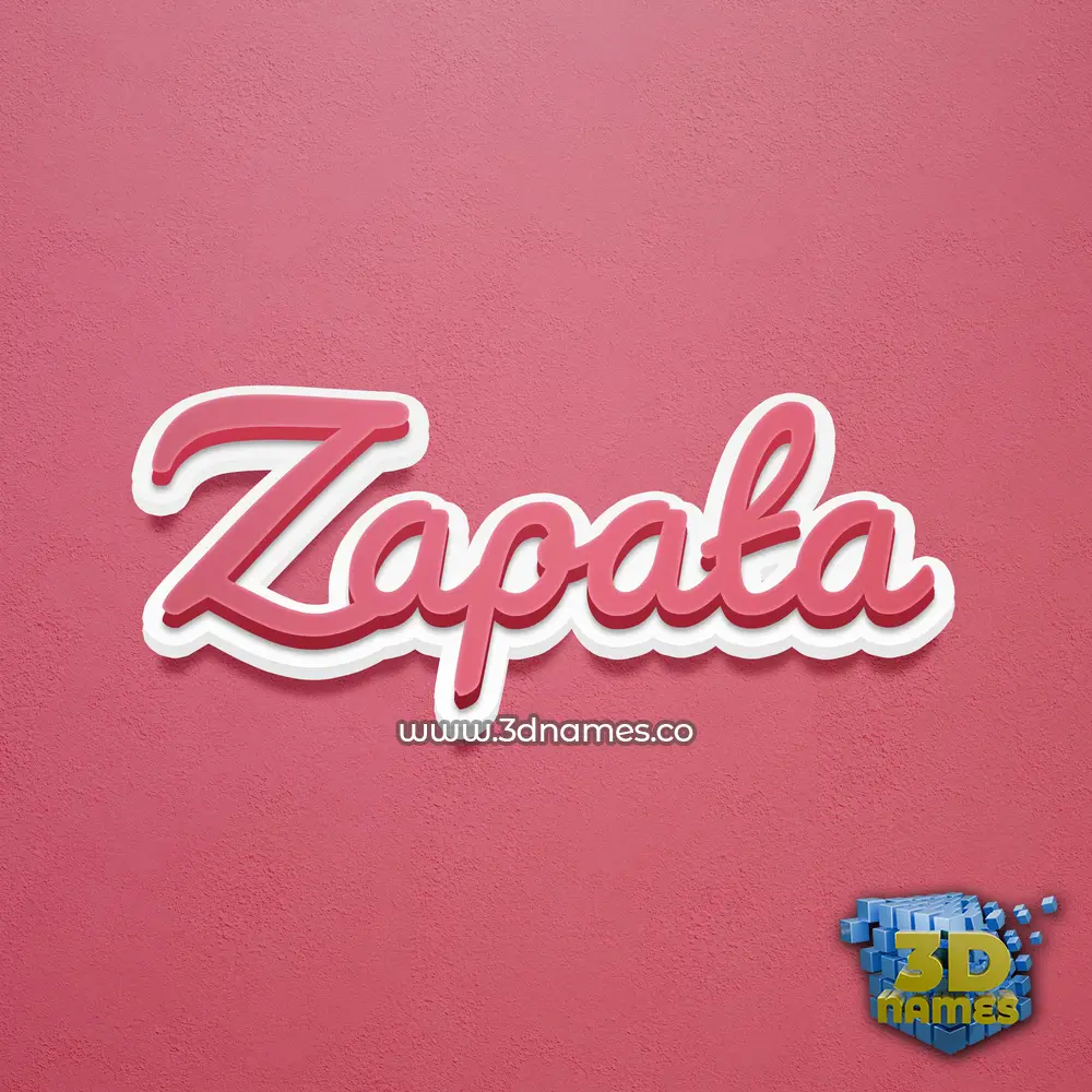 zapata in Red Scribble style - 3D name wallpaper