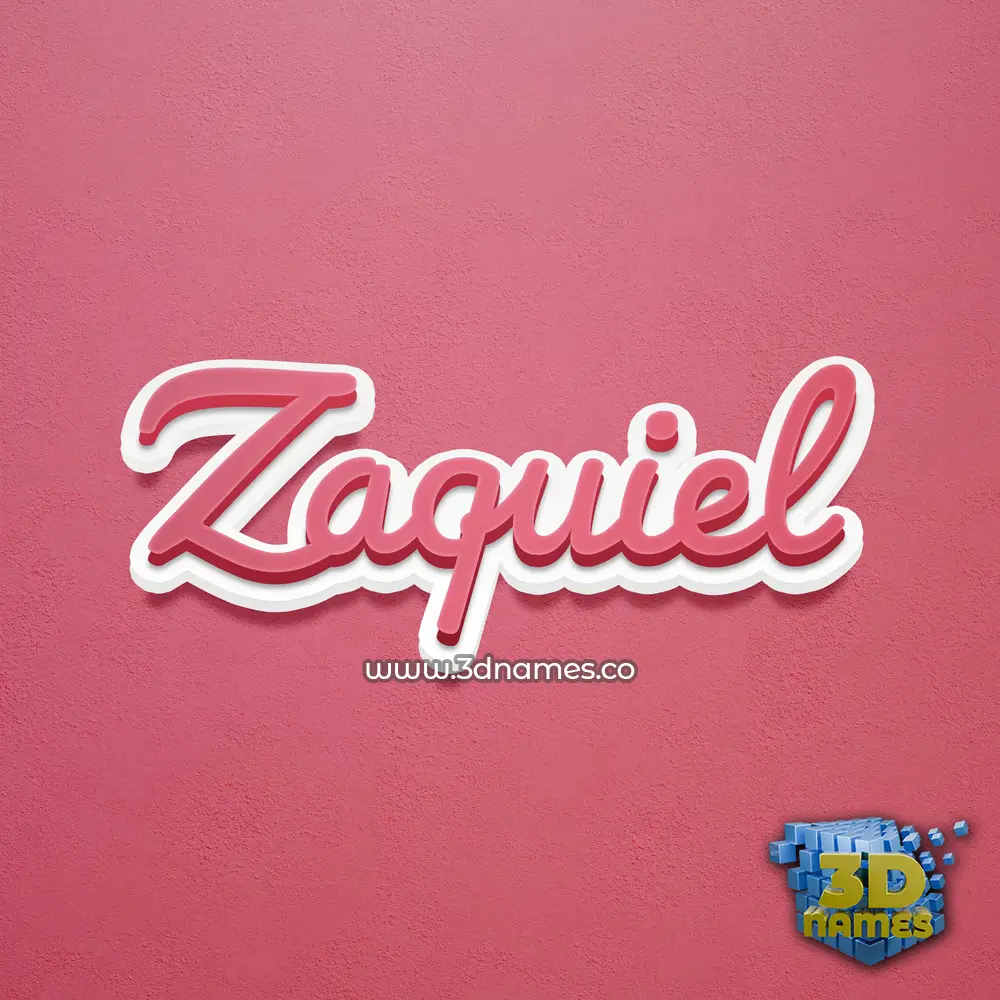 zaquiel in Red Scribble style - 3D name wallpaper