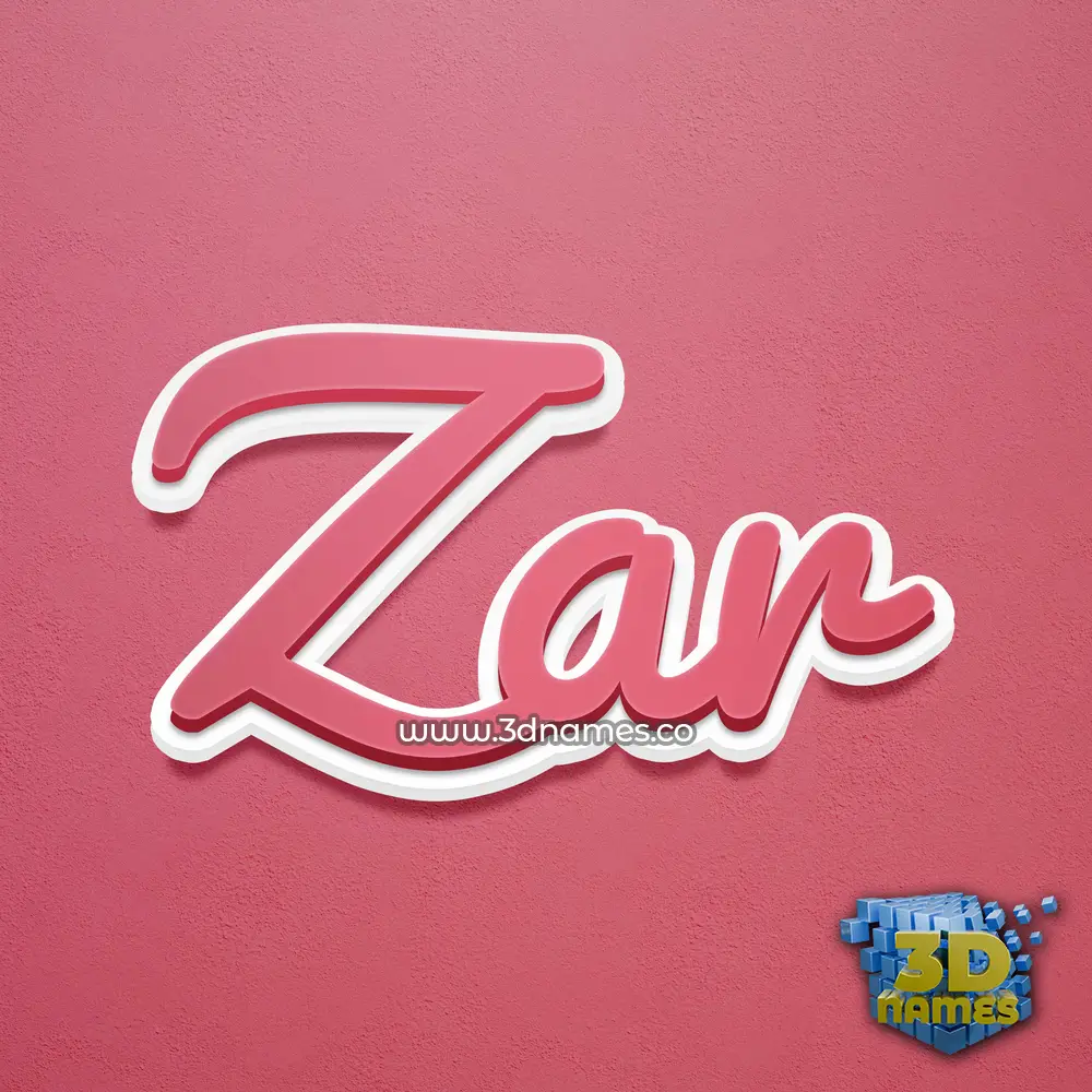 zar in Red Scribble style - 3D name wallpaper