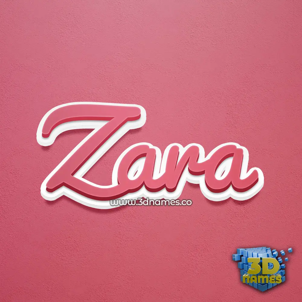 zara in Red Scribble style - 3D name wallpaper