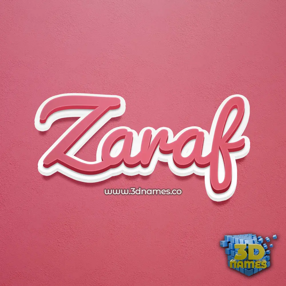 zaraf in Red Scribble style - 3D name wallpaper