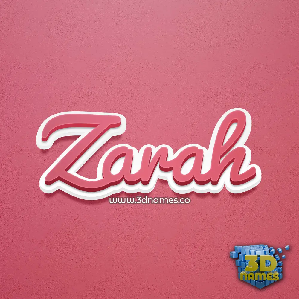 zarah in Red Scribble style - 3D name wallpaper