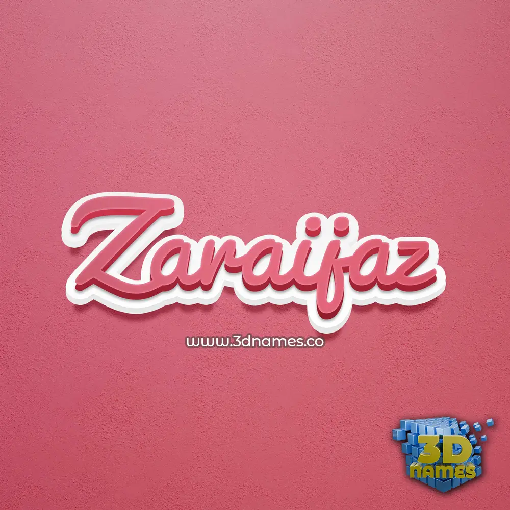 zaraijaz in Red Scribble style - 3D name wallpaper