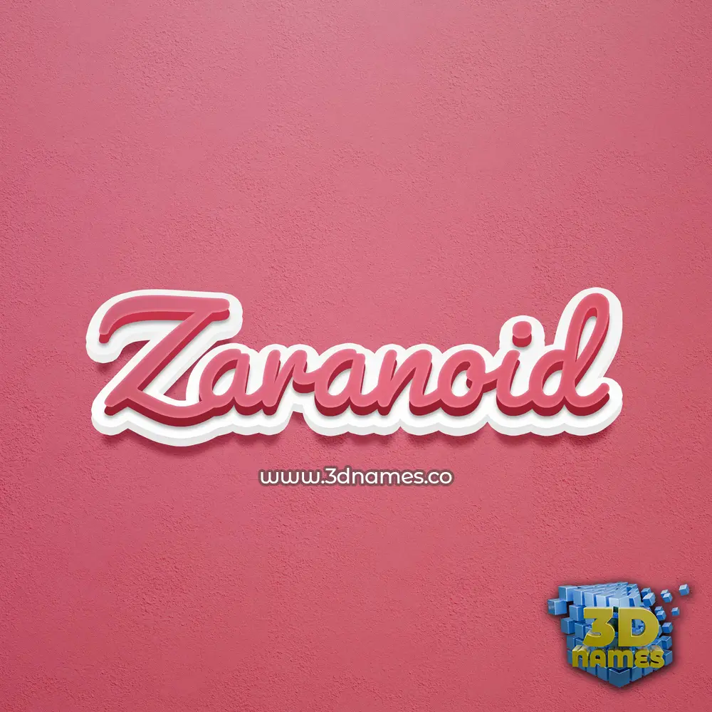 zaranoid in Red Scribble style - 3D name wallpaper
