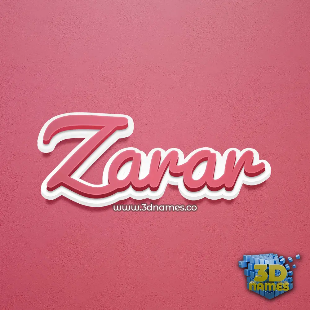 zarar in Red Scribble style - 3D name wallpaper