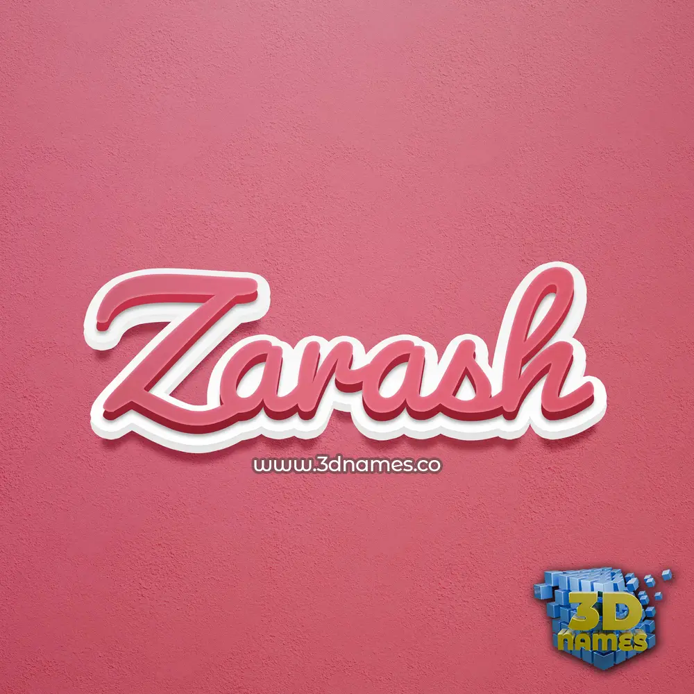zarash in Red Scribble style - 3D name wallpaper