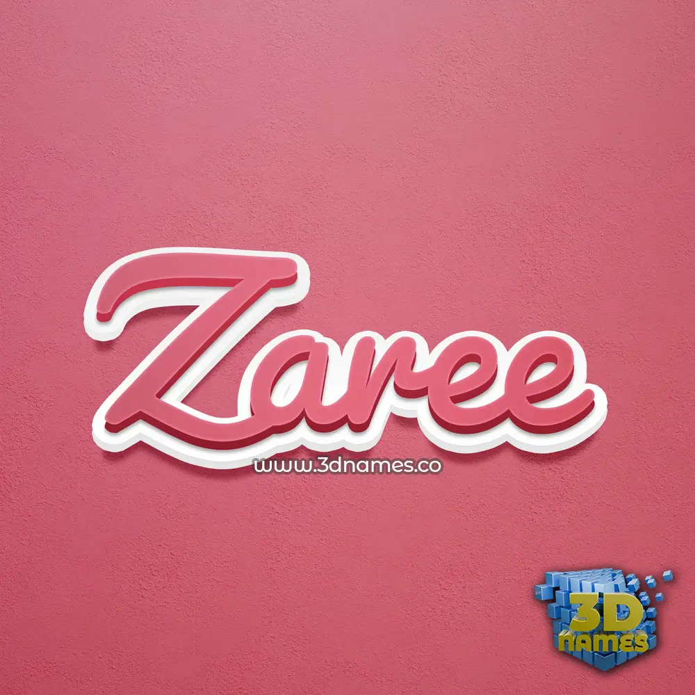 zaree in Red Scribble style - 3D name wallpaper