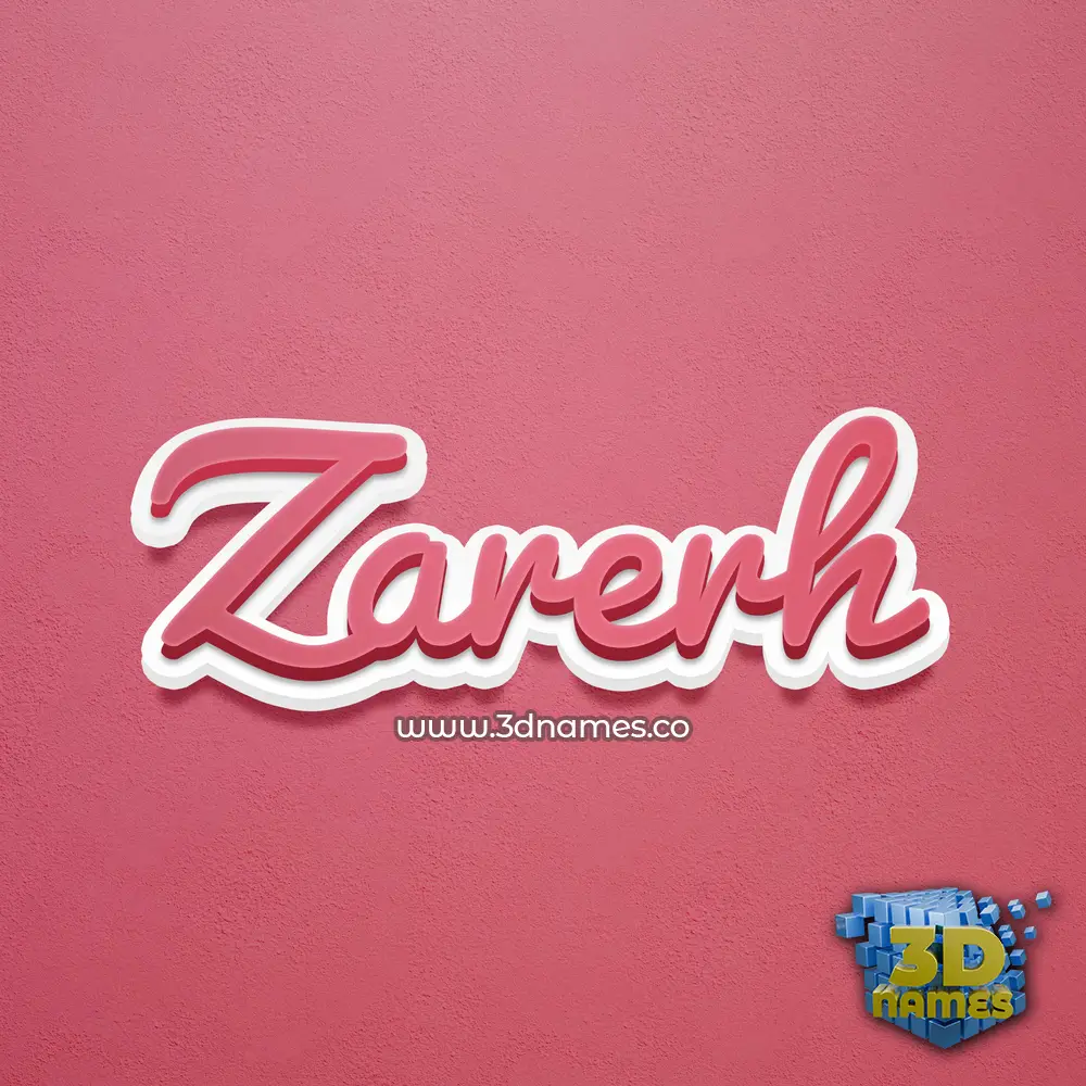 zarerh in Red Scribble style - 3D name wallpaper