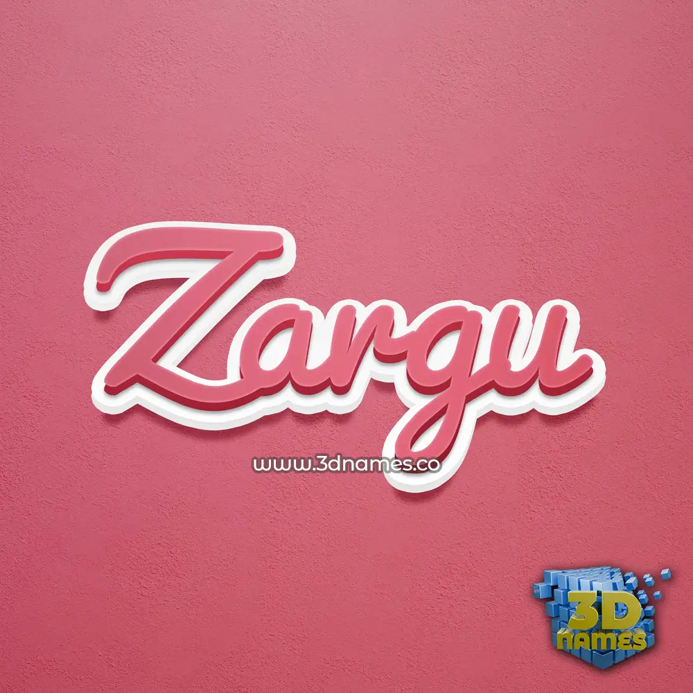 zargu in Red Scribble style - 3D name wallpaper