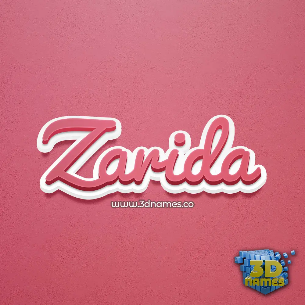zarida in Red Scribble style - 3D name wallpaper
