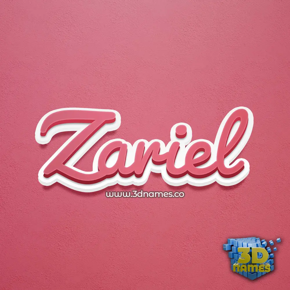 zariel in Red Scribble style - 3D name wallpaper
