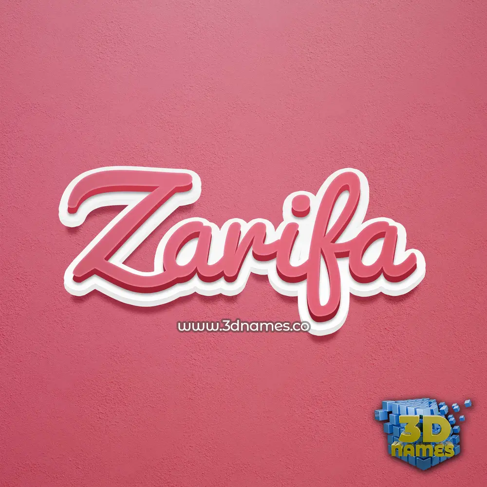 zarifa in Red Scribble style - 3D name wallpaper