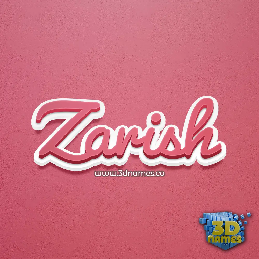 zarish in Red Scribble style - 3D name wallpaper