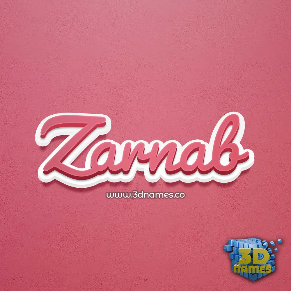 zarnab in Red Scribble style - 3D name wallpaper