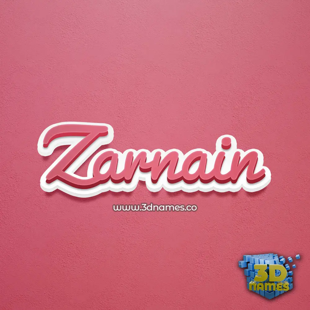 zarnain in Red Scribble style - 3D name wallpaper