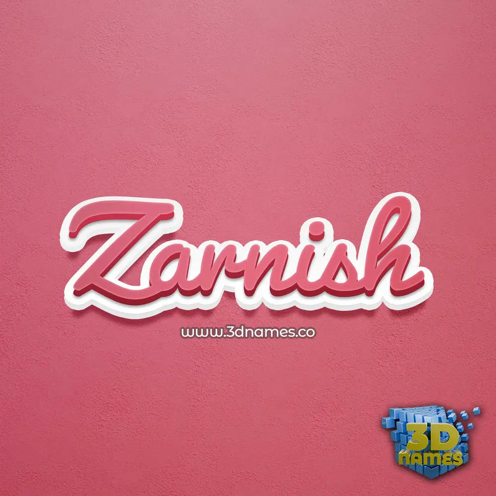 zarnish in Red Scribble style - 3D name wallpaper