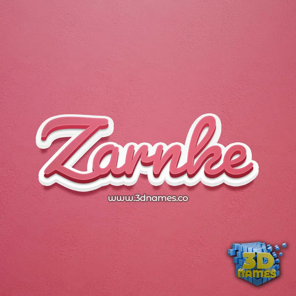 zarnke in Red Scribble style - 3D name wallpaper