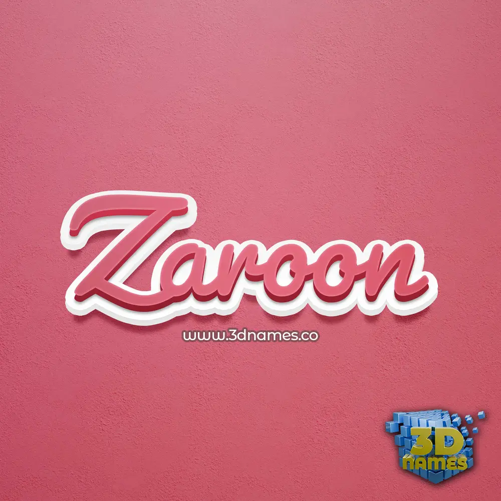 zaroon in Red Scribble style - 3D name wallpaper