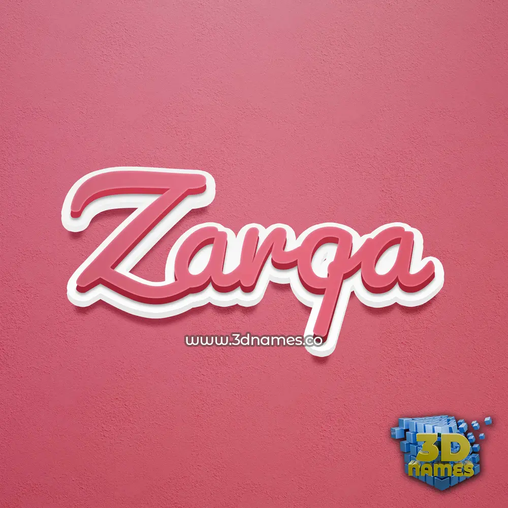 zarqa in Red Scribble style - 3D name wallpaper