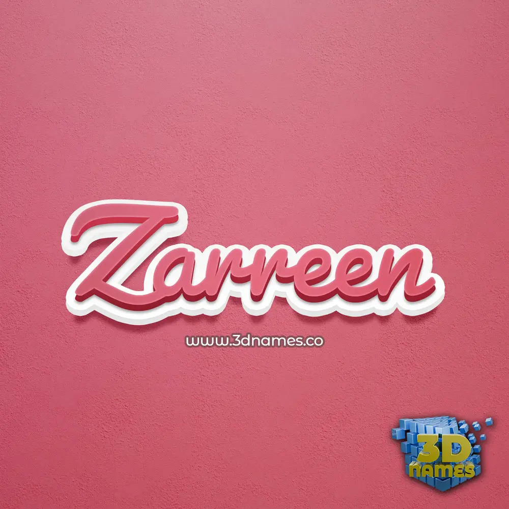 zarreen in Red Scribble style - 3D name wallpaper