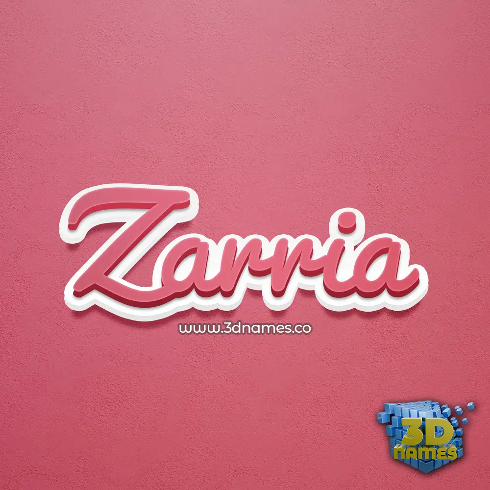 zarria in Red Scribble style - 3D name wallpaper